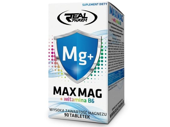 Suplement diety, Real Pharm, Max mag + B6, 90 tabletek Real Pharm