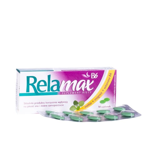 Suplement diety, Relamax B6 - 30 tabletek bogatych w melisę, magnez i wit. B6 Valeant