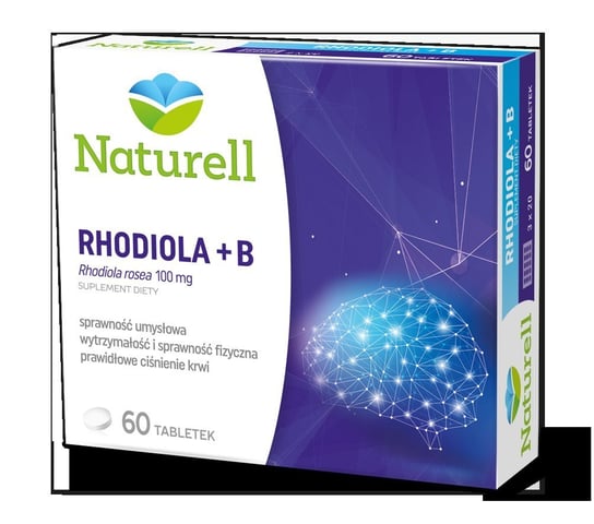 Suplement diety, RHODIOLA + B - sprawność umysłowa 60tabl. NATURELL Naturell