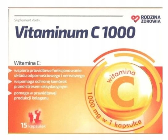 Suplement diety, Rodzina Zdrowia, Vitaminum C 1000, 15 kaps. Silesian Pharma