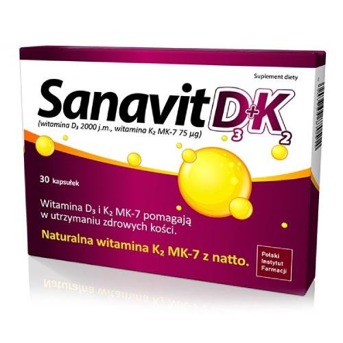 Suplement diety, Sanavit, D3+K2, 30kaps. Polski Instytut Farmacji