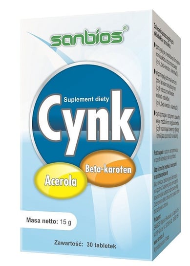 Suplement diety, Sanbios Cynk 30 tabletek Sanbios