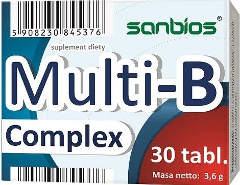 Suplement diety, Sanbios Multi B Com 30T Wspomaga Układ Nerwowy Sanbios