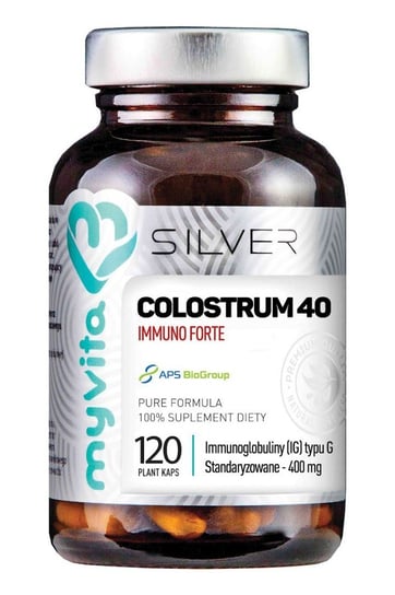 Suplement diety, SILVER 100% Colostrum 40 Immuno Forte standaryzowane 400mg, 120kaps. MyVita MyVita