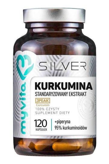 Suplement diety, SILVER 100% Kurkumina + Piperyna 120kaps. MyVita MyVita