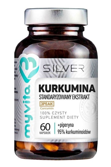 Suplement diety, SILVER 100% Kurkumina + Piperyna 60kaps. MyVita Proness