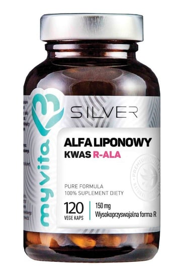 Suplement diety, SILVER 100% Kwas Alfaliponowy R-ALA 150mg, 120kaps. MyVita MyVita