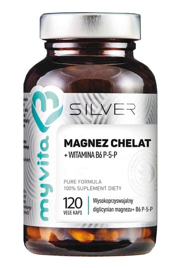 Suplement diety, SILVER Magnez Chelat + B6 P-5-P, 120kaps. MyVita MyVita