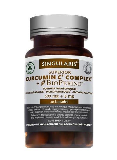 Suplement diety, Singularis Superior Curcumin C3 Complex + Bioperin, suplement diety, 30 kapsułek Singularis Superior