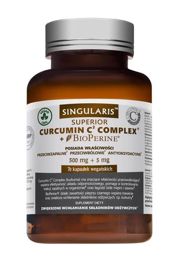 Suplement diety, Singularis Superior Curcumin C3 Complex + Bioperine, suplement diety, 70 kapsułek Singularis Superior