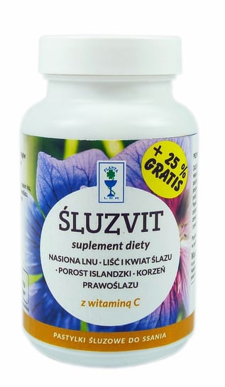 Suplement diety, Śluzvit pastylki bez cukru SŁOIK 80g + 25% PLANTA-LEK PLANTA-LEK