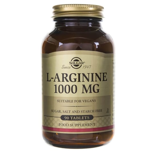 Suplement diety, Solgar, Aminokwasy, L-Arginina 1000 mg, 90 tabletek Solgar