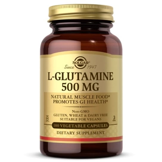 Suplement diety, Solgar, L-Glutamina 500 mg redukcja wagi, 100 kaps Solgar