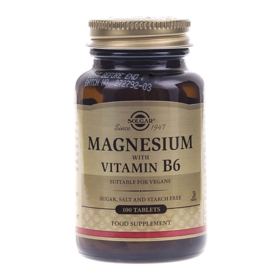 Suplement diety, Solgar, Magnez z witaminą B6, 100 tabletek Solgar