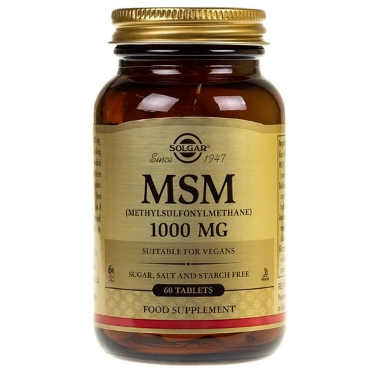 Suplement diety, Solgar, MSM, 1000 mg, 60 tabletek Solgar