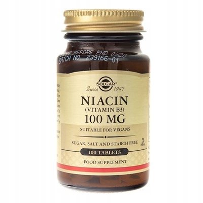 Suplement diety, Solgar, Niacyna 100 mg, 100 tabl. Inna marka