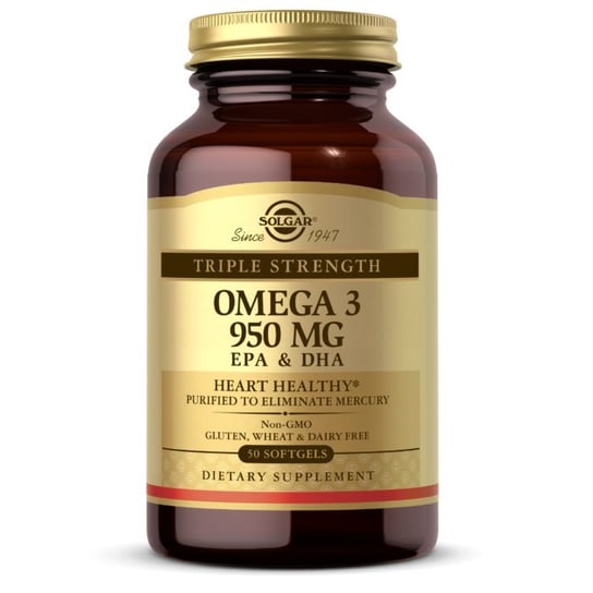 Suplement diety, Solgar, Potrójna Siła Omega-3 950 mg, 50 kaps. Solgar