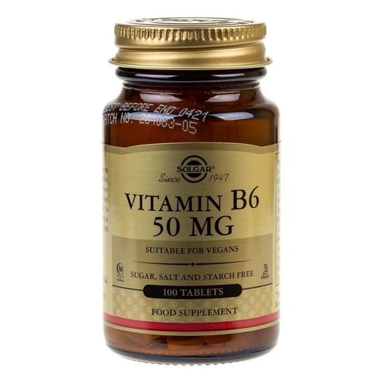 Suplement diety, Solgar, Witamina B6, 50 mg, 100 tabletek Solgar
