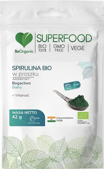 Suplement diety, Spirulina Bio W Proszku 42G, Beorganic MedicaLine