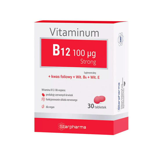 Suplement diety, Starpharma Vitaminum B12 100 µg Strong 30 kapsułek Starpharma