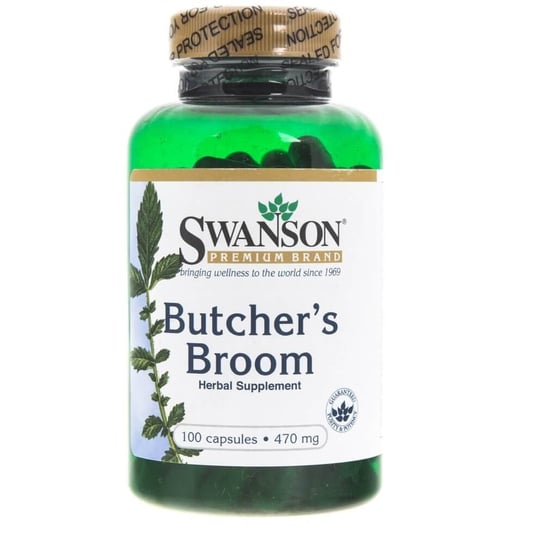 Suplement diety, Suplement diety SWANSON Butcher's Broom (Ruszczyk Kolczasty) 470 mg, 100 kapsułek Inna marka
