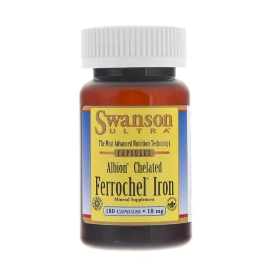Suplement diety, Swanson, Albion Chelat Żelaza 18 mg, 180 kapsułek Swanson