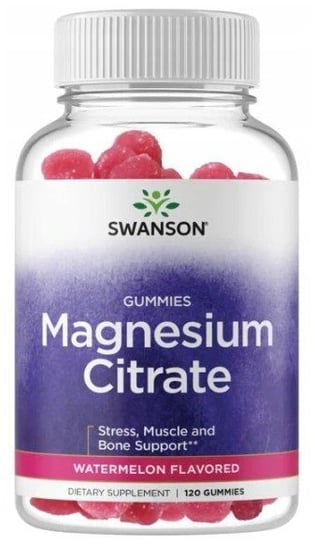 Suplement diety, Swanson, Cytrynian magnezu Arbuz, 120 gumisiów Swanson