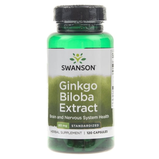 Suplement diety, Swanson, Ginkgo Biloba 24%, 60 mg, 120 kapsułek Swanson