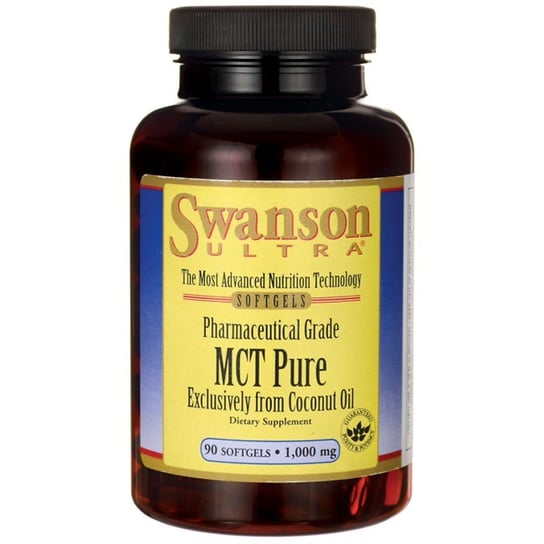 Suplement diety, Swanson Pharmaceutical Grade Mct Pure Exclusively From Coconut Oil 1,000mg 90caps Swanson