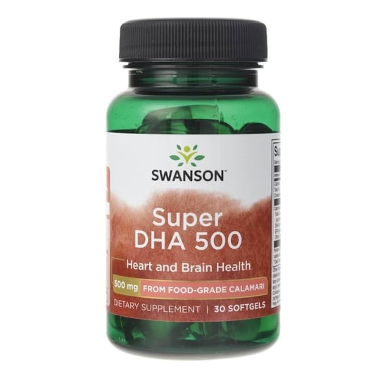 Suplement diety, Swanson, Super DHA 500, 30 kapsułek Swanson