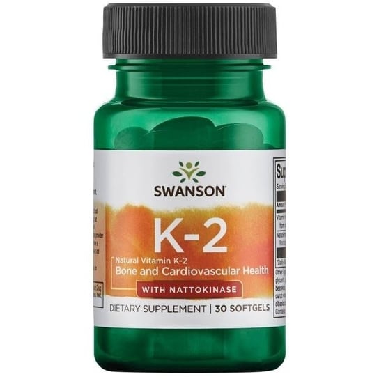 Suplement diety, Swanson, Witamina K2 + Nattokinaza, 30 kaps. Inna marka