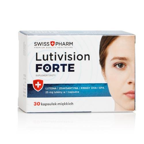 Suplement diety, Swiss+Pharm Lutivision Forte, prawidłowe widzenie, 30 kapsułek Swisspharm