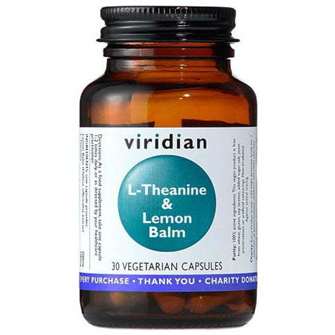 Suplement diety, Teanina i ekstrakt z melisy L-Theanine & lemon balm 30 kapsułek Viridian Viridian