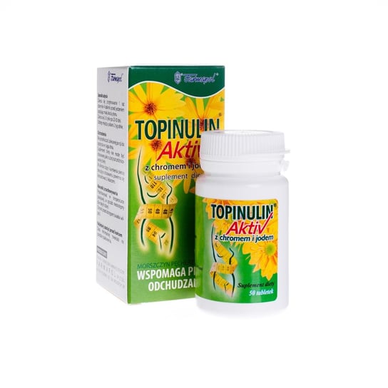 Suplement diety, Topinulin Aktiv, z chromem i jodem, suplement diety, 50 tabletek Farmapol