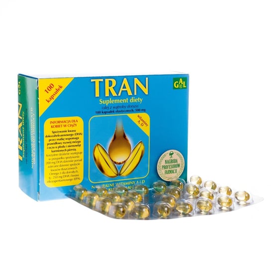 Suplement diety, Tran z vit. D,A  500 mg, 100 kapsułek elastycznych Inna marka
