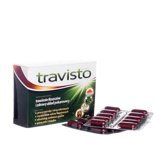 Suplement diety, Travisto - suplement diet wspierający trawienie tłuszczów i zdrowy układ pokarmowy, 30 tabletek travisto