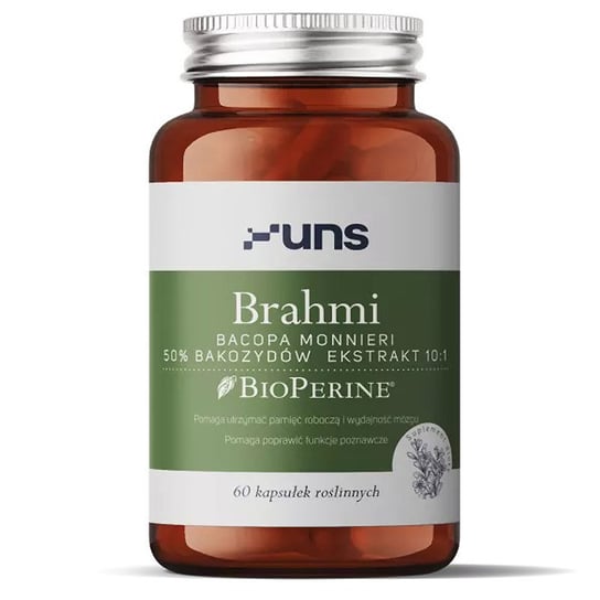 Suplement diety, UNS Brahmi Bacopa Monnieri 50% Bakozydów Ekstrakt 10:1 60vegcaps UNS