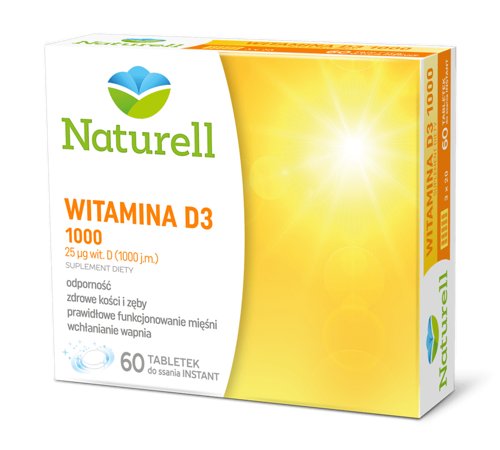Suplement diety, USP Zdrowie, Naturell Witamina D3 1000, 60 tabletek USP Zdrowie