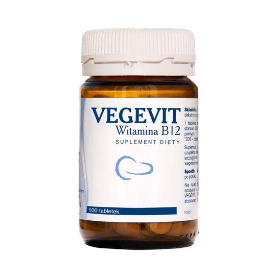 Suplement diety, Vegevit wit. B12 - 100 tabletek stosowanych w celu uzupełnienia diety w wit. B12 Lane Health