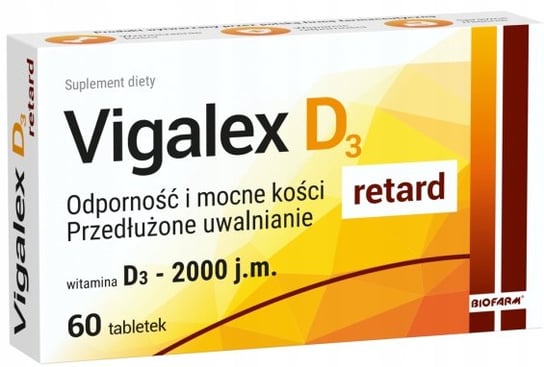 Suplement diety, VIGALEX D3 2000 RETARD, witamina D3, 60 tab. VIGALEX