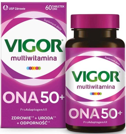 Suplement diety, VIGOR ONA, 50+ multiwitamina dla kobiet, 60 tabletek Inna marka