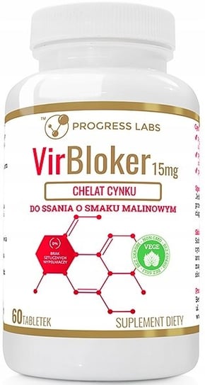 Suplement diety, VIRBLOCKER, cynk chelatowany 15 mg, 60 tab. Progress Labs