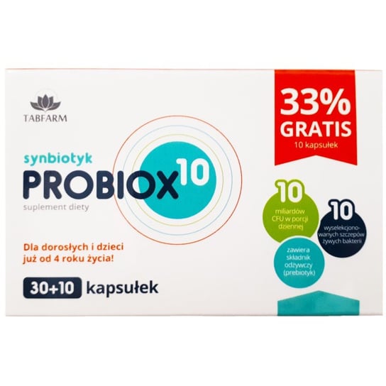 Suplement diety, Virde Synbiotyk Probiox10 40 Kaps. 9 Szczepów Tabfarm