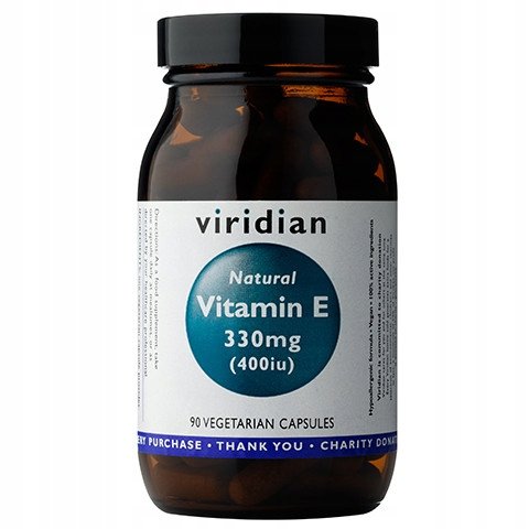 Suplement diety, Viridian, Naturalna Witamina E 330mg 400IU, 90 kaps. Viridian