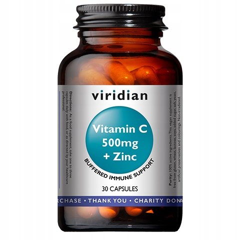 Suplement diety, Viridian, Witamina C 500mg z Cynkiem, 30 kaps. Viridian
