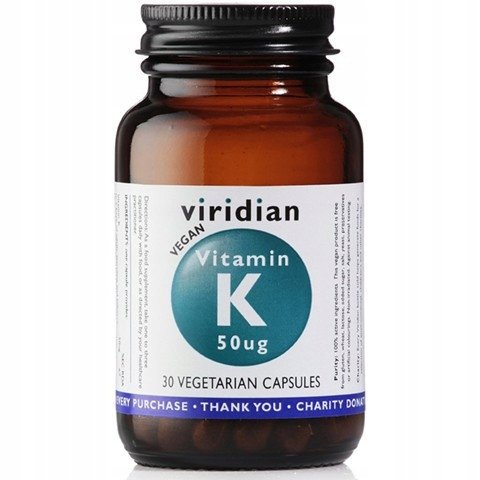 Suplement diety, Viridian, Witamina K 50ug, 30 kaps. Viridian