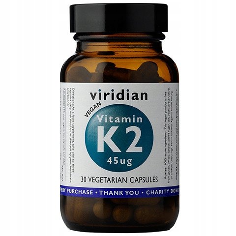 Suplement diety, Viridian, Witamina K2 (MK-7) 45ug, 30 kaps. Viridian