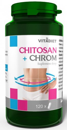 Suplement diety, Vitadiet Chitosan + Chrom 120 Kaps. Poziom Glukozy VitaDiet