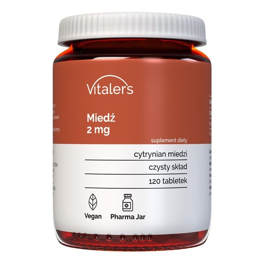 Suplement diety, Vitaler's, Copper (Miedź) 2 mg, 120 tab. Inna marka