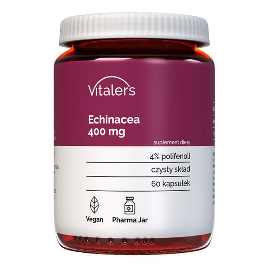 Suplement diety, Vitaler's Echinacea, (Jeżówka purpurowa) 400 mg, 60 kaps. Vitaler's